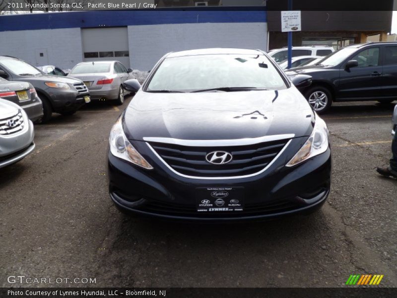 Pacific Blue Pearl / Gray 2011 Hyundai Sonata GLS