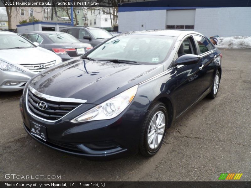 Pacific Blue Pearl / Gray 2011 Hyundai Sonata GLS