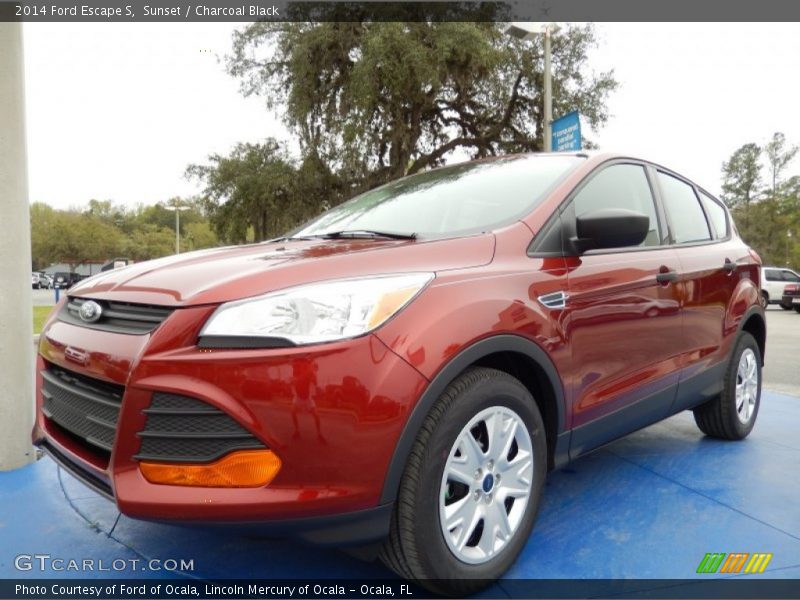 Sunset / Charcoal Black 2014 Ford Escape S