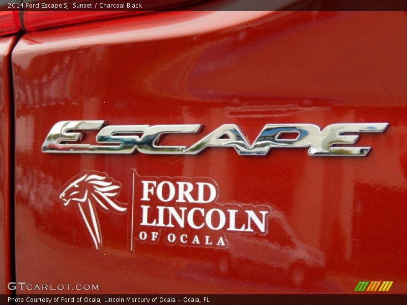 Sunset / Charcoal Black 2014 Ford Escape S