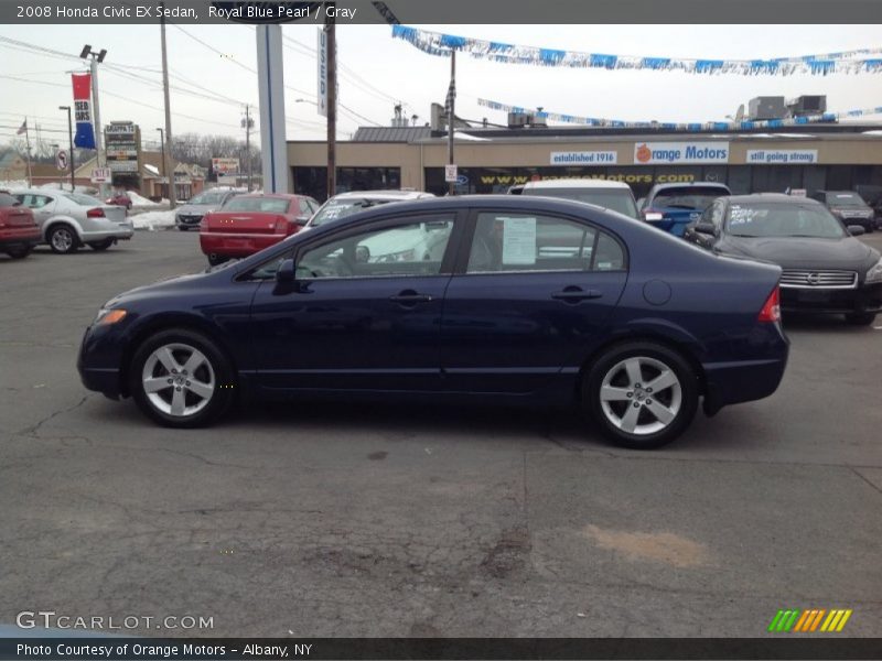 Royal Blue Pearl / Gray 2008 Honda Civic EX Sedan