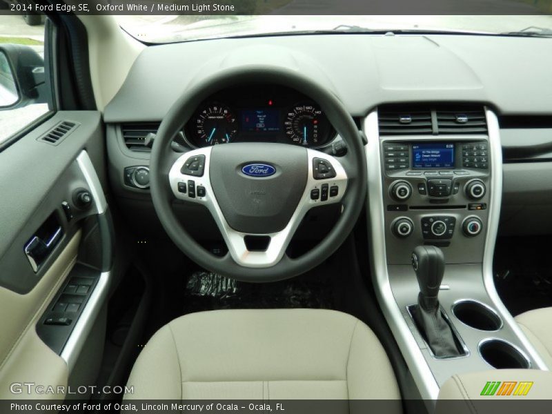 Oxford White / Medium Light Stone 2014 Ford Edge SE
