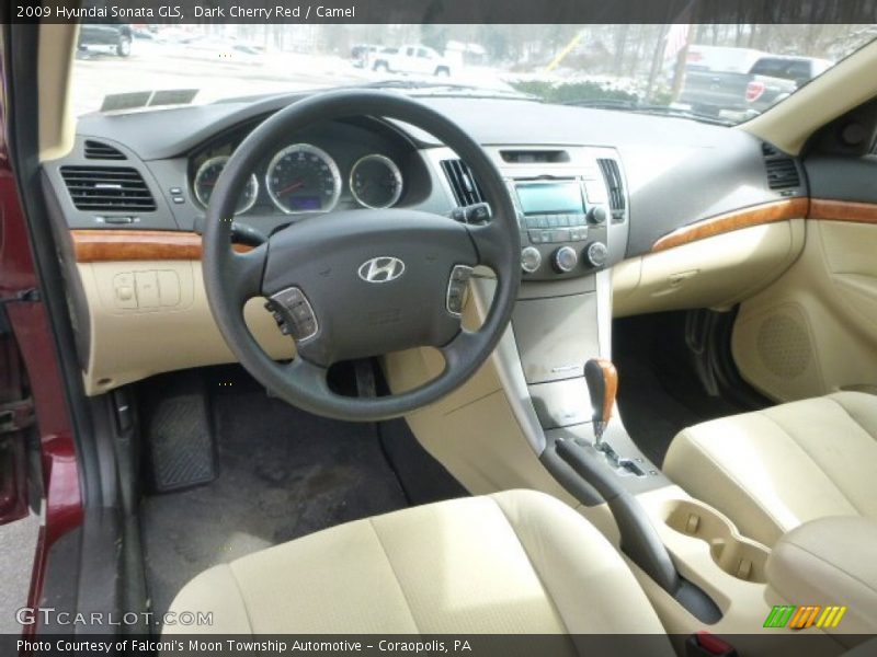 Dark Cherry Red / Camel 2009 Hyundai Sonata GLS