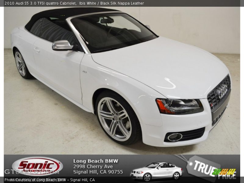 Ibis White / Black Silk Nappa Leather 2010 Audi S5 3.0 TFSI quattro Cabriolet