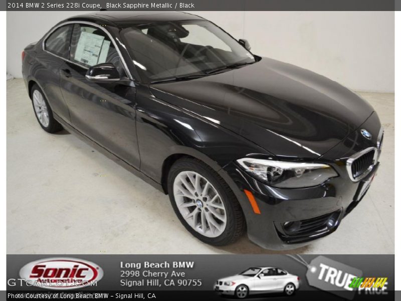 Black Sapphire Metallic / Black 2014 BMW 2 Series 228i Coupe