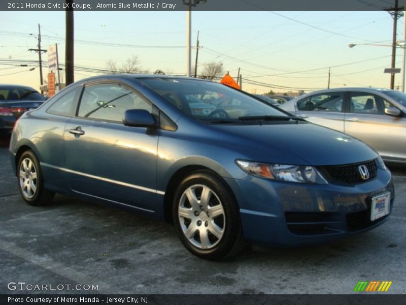Atomic Blue Metallic / Gray 2011 Honda Civic LX Coupe