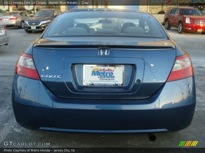 Atomic Blue Metallic / Gray 2011 Honda Civic LX Coupe