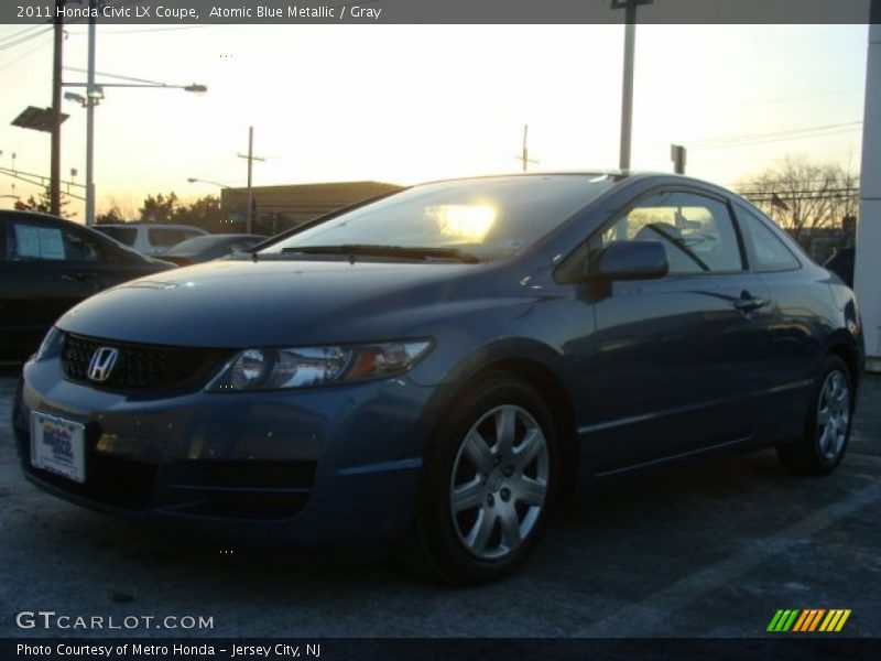 Atomic Blue Metallic / Gray 2011 Honda Civic LX Coupe