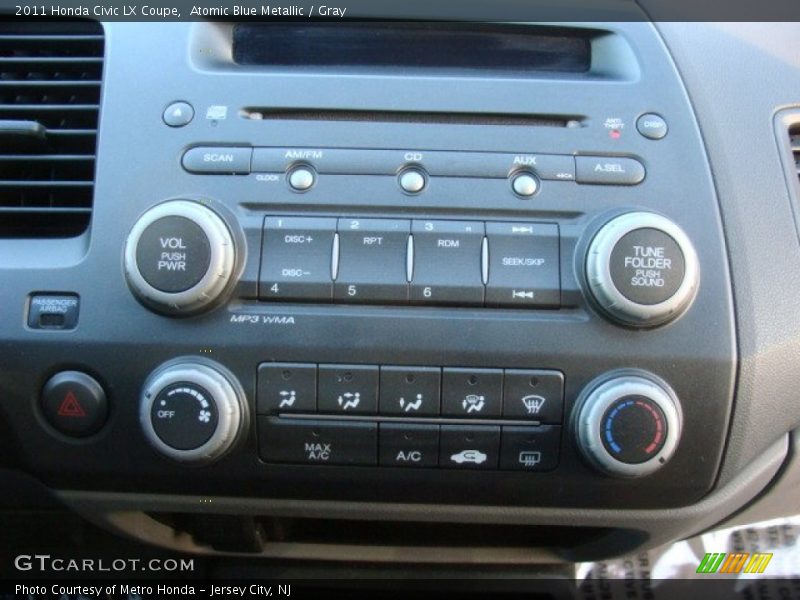 Atomic Blue Metallic / Gray 2011 Honda Civic LX Coupe
