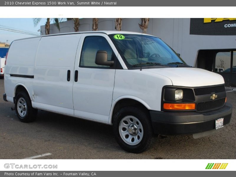 Summit White / Neutral 2010 Chevrolet Express 1500 Work Van