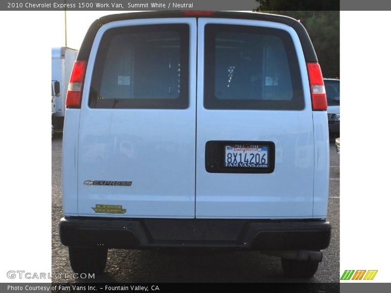 Summit White / Neutral 2010 Chevrolet Express 1500 Work Van
