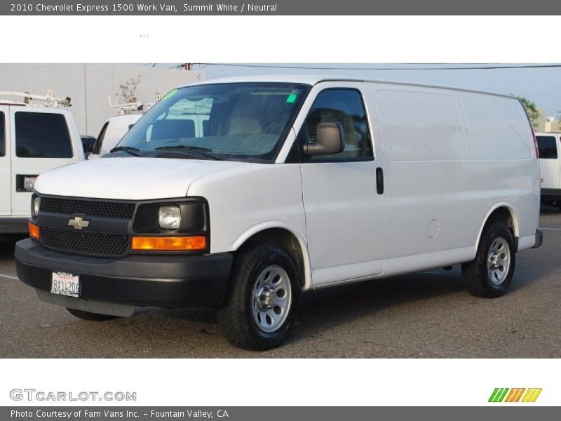 Summit White / Neutral 2010 Chevrolet Express 1500 Work Van