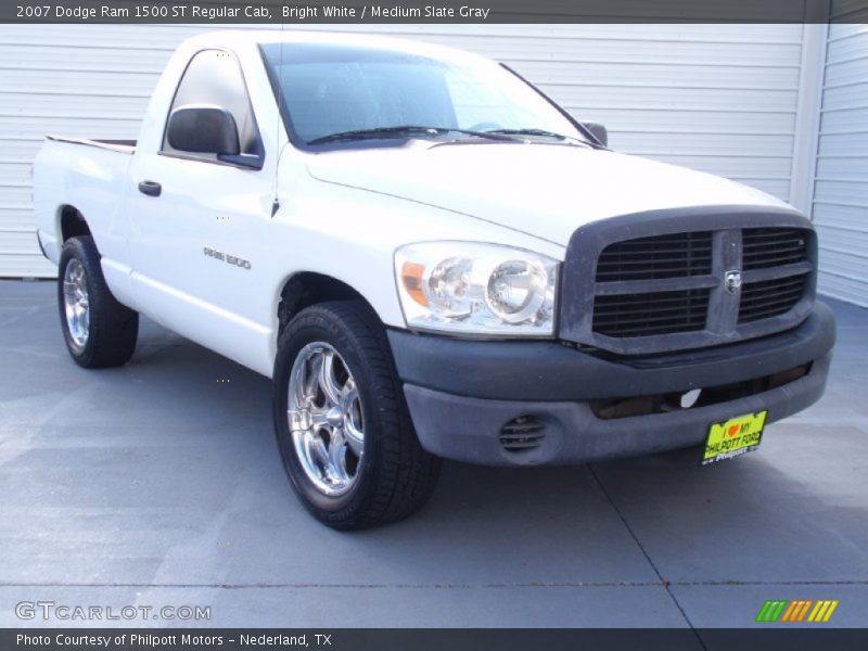 Bright White / Medium Slate Gray 2007 Dodge Ram 1500 ST Regular Cab