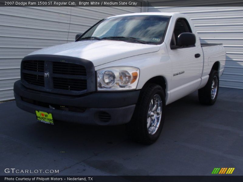 Bright White / Medium Slate Gray 2007 Dodge Ram 1500 ST Regular Cab