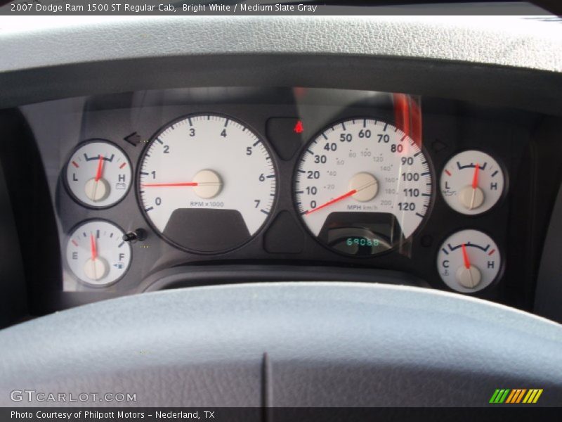 Bright White / Medium Slate Gray 2007 Dodge Ram 1500 ST Regular Cab