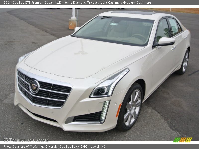 White Diamond Tricoat / Light Cashmere/Medium Cashmere 2014 Cadillac CTS Premium Sedan AWD