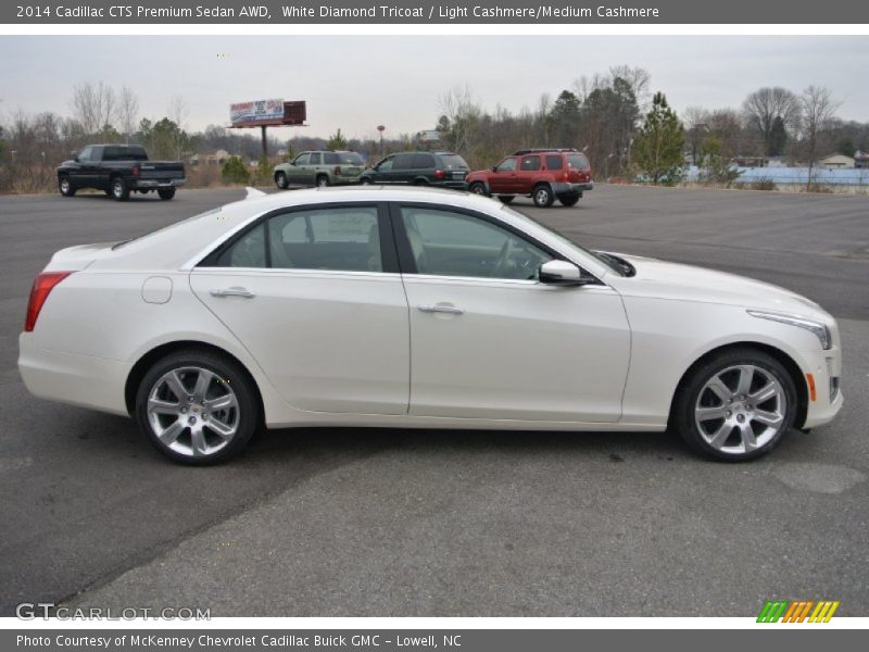 White Diamond Tricoat / Light Cashmere/Medium Cashmere 2014 Cadillac CTS Premium Sedan AWD