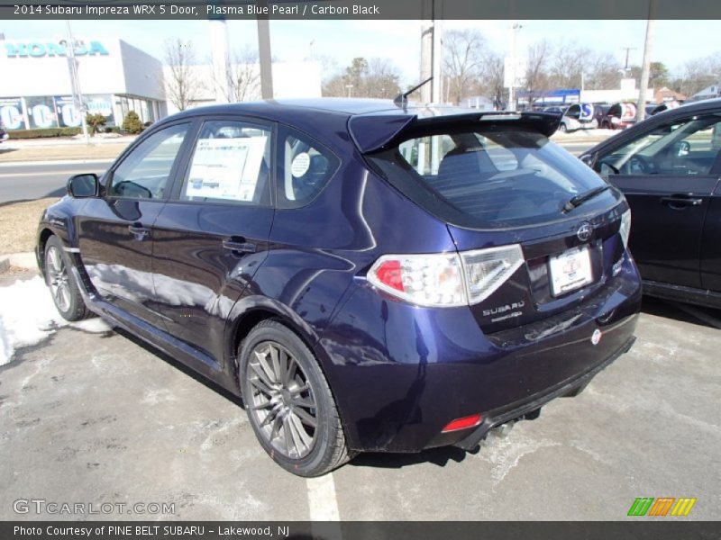 Plasma Blue Pearl / Carbon Black 2014 Subaru Impreza WRX 5 Door