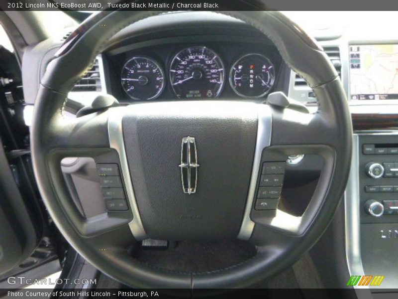 Tuxedo Black Metallic / Charcoal Black 2012 Lincoln MKS EcoBoost AWD