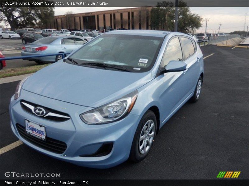 Clearwater Blue / Gray 2014 Hyundai Accent GS 5 Door