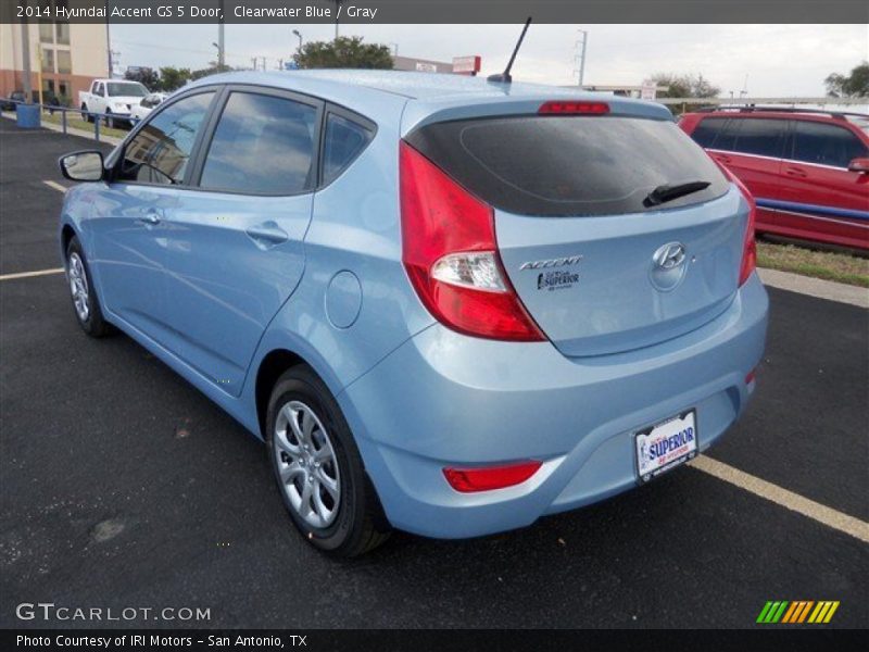 Clearwater Blue / Gray 2014 Hyundai Accent GS 5 Door