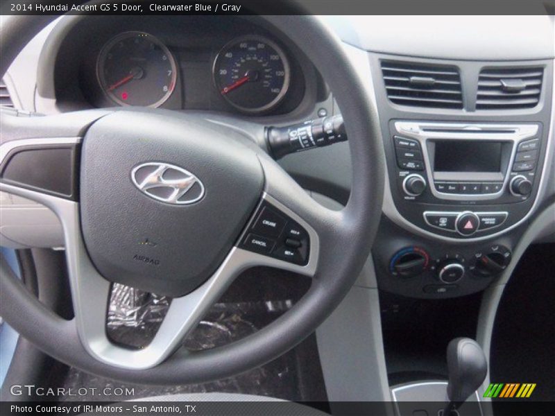 Clearwater Blue / Gray 2014 Hyundai Accent GS 5 Door