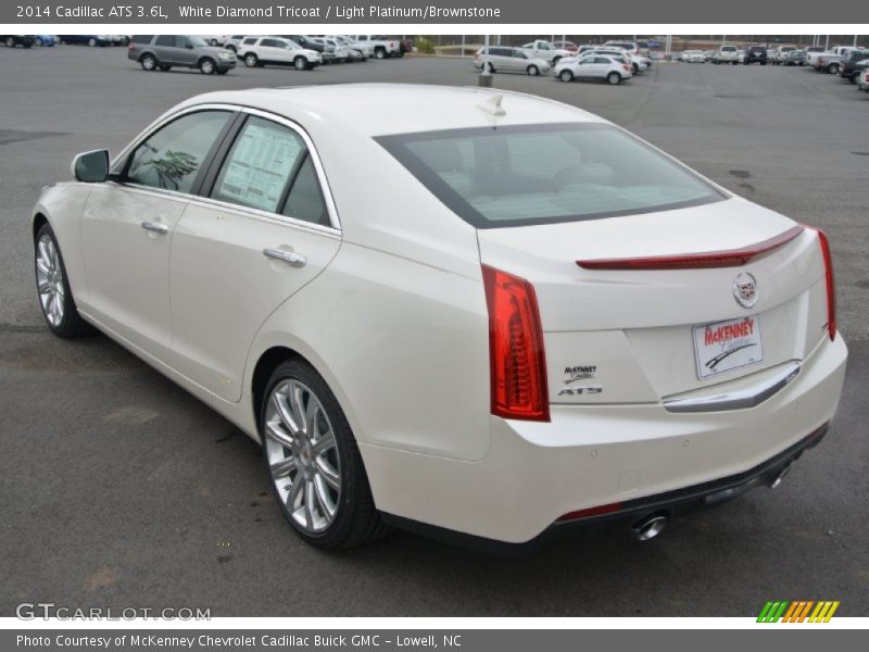 White Diamond Tricoat / Light Platinum/Brownstone 2014 Cadillac ATS 3.6L