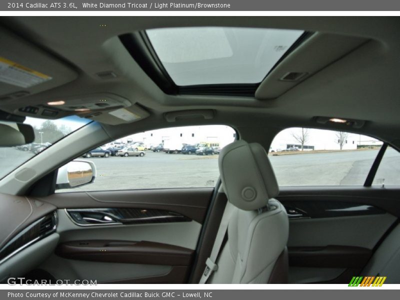 White Diamond Tricoat / Light Platinum/Brownstone 2014 Cadillac ATS 3.6L