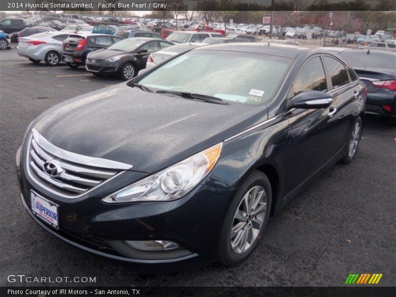Pacific Blue Pearl / Gray 2014 Hyundai Sonata Limited