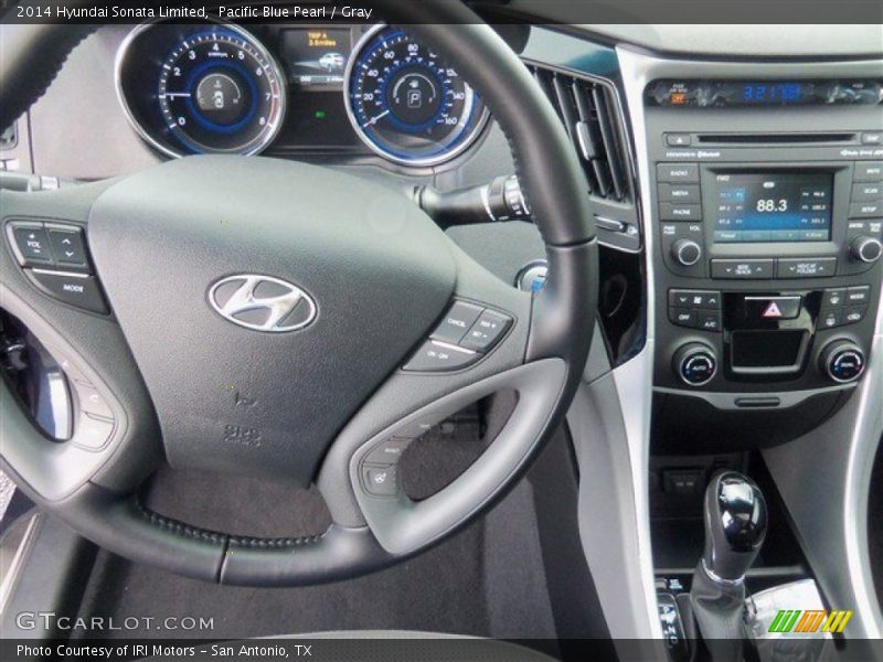 Pacific Blue Pearl / Gray 2014 Hyundai Sonata Limited