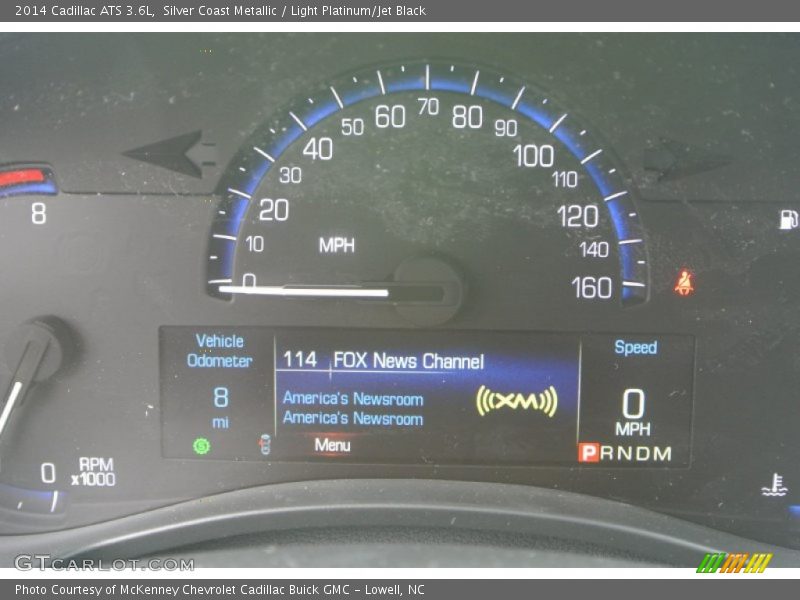 Silver Coast Metallic / Light Platinum/Jet Black 2014 Cadillac ATS 3.6L