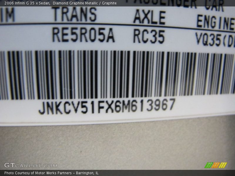 Diamond Graphite Metallic / Graphite 2006 Infiniti G 35 x Sedan