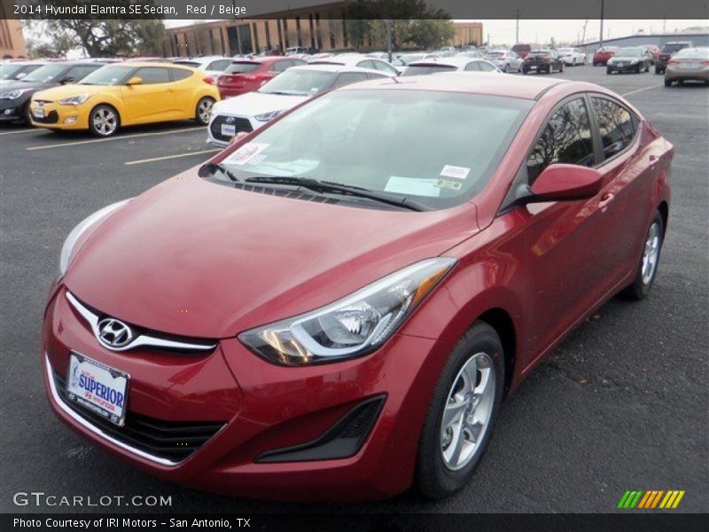 Red / Beige 2014 Hyundai Elantra SE Sedan