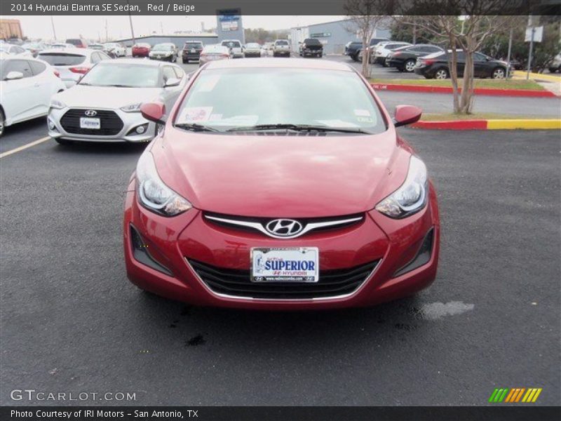 Red / Beige 2014 Hyundai Elantra SE Sedan