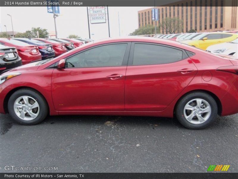Red / Beige 2014 Hyundai Elantra SE Sedan
