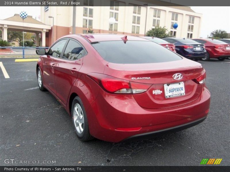 Red / Beige 2014 Hyundai Elantra SE Sedan