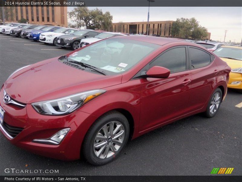 Red / Beige 2014 Hyundai Elantra SE Sedan