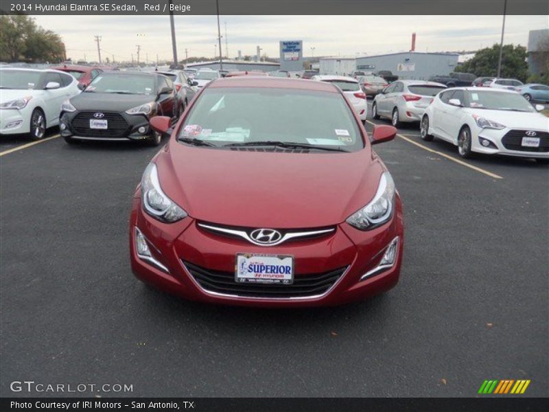 Red / Beige 2014 Hyundai Elantra SE Sedan