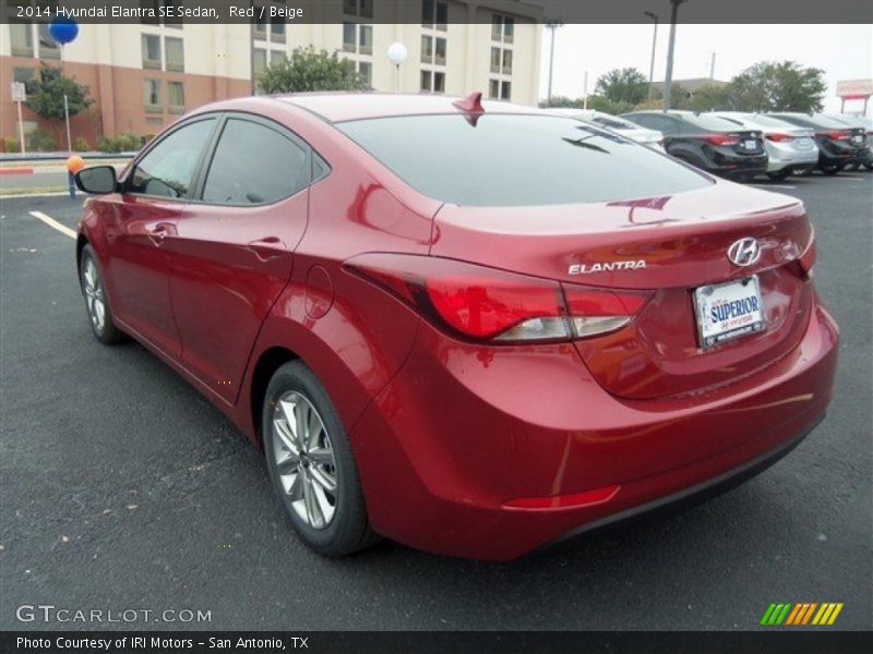 Red / Beige 2014 Hyundai Elantra SE Sedan