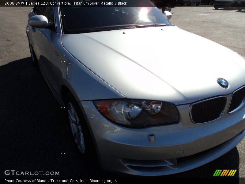 Titanium Silver Metallic / Black 2008 BMW 1 Series 128i Convertible