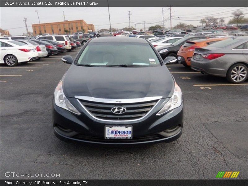 Pacific Blue Pearl / Gray 2014 Hyundai Sonata GLS