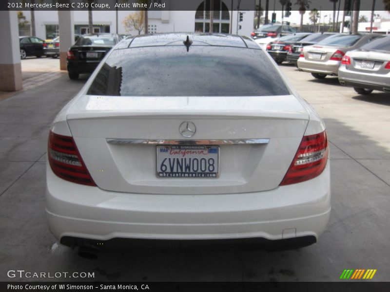 Arctic White / Red 2012 Mercedes-Benz C 250 Coupe