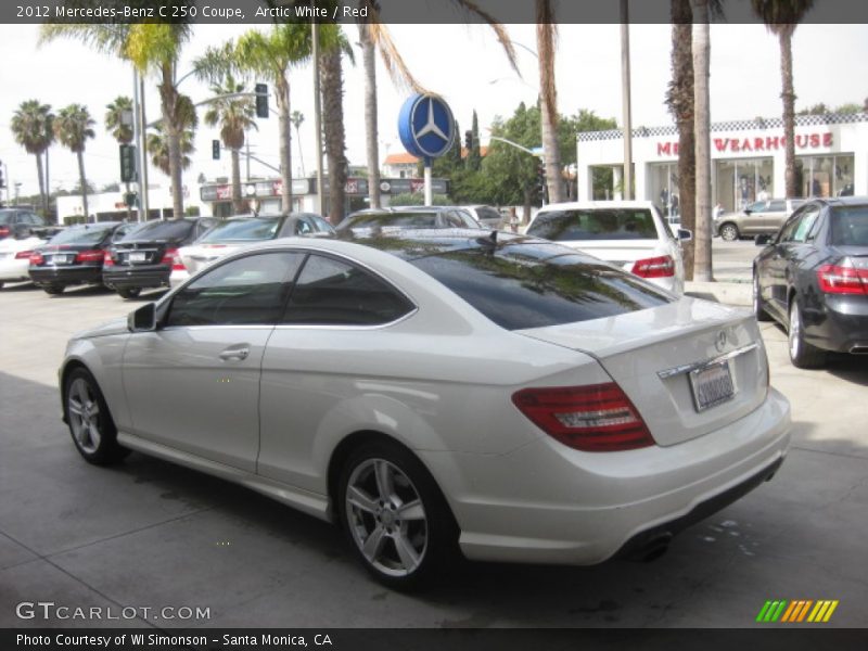 Arctic White / Red 2012 Mercedes-Benz C 250 Coupe