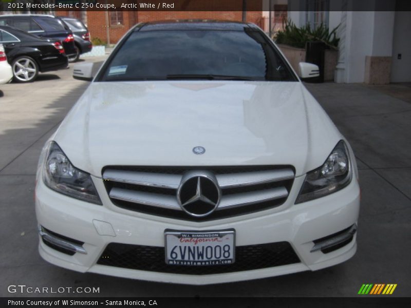 Arctic White / Red 2012 Mercedes-Benz C 250 Coupe