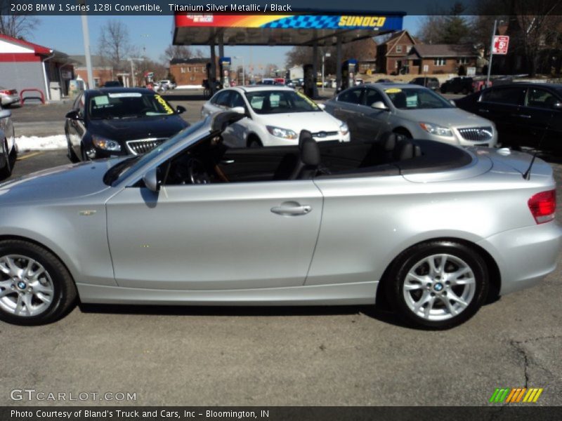 Titanium Silver Metallic / Black 2008 BMW 1 Series 128i Convertible