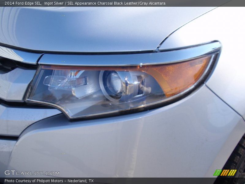 Ingot Silver / SEL Appearance Charcoal Black Leather/Gray Alcantara 2014 Ford Edge SEL