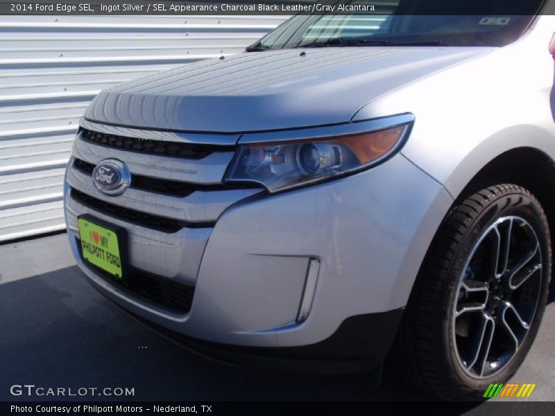 Ingot Silver / SEL Appearance Charcoal Black Leather/Gray Alcantara 2014 Ford Edge SEL