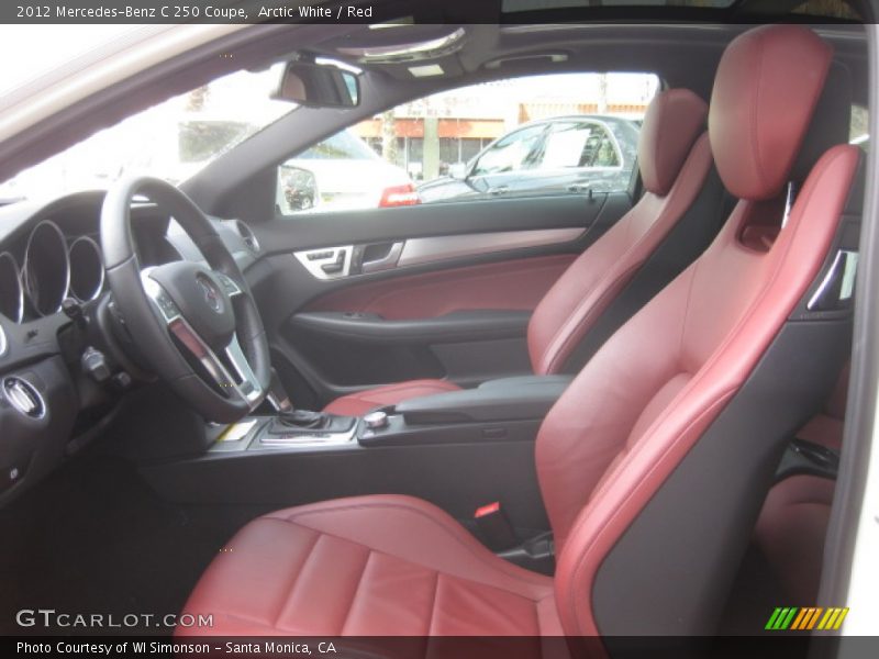 Arctic White / Red 2012 Mercedes-Benz C 250 Coupe