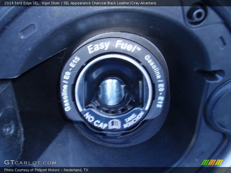 Ingot Silver / SEL Appearance Charcoal Black Leather/Gray Alcantara 2014 Ford Edge SEL