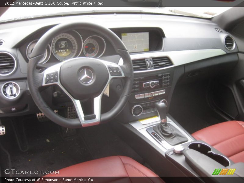 Arctic White / Red 2012 Mercedes-Benz C 250 Coupe